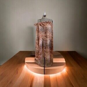 Charming Charlie Infinity Scraf feather brown peacock cover up light